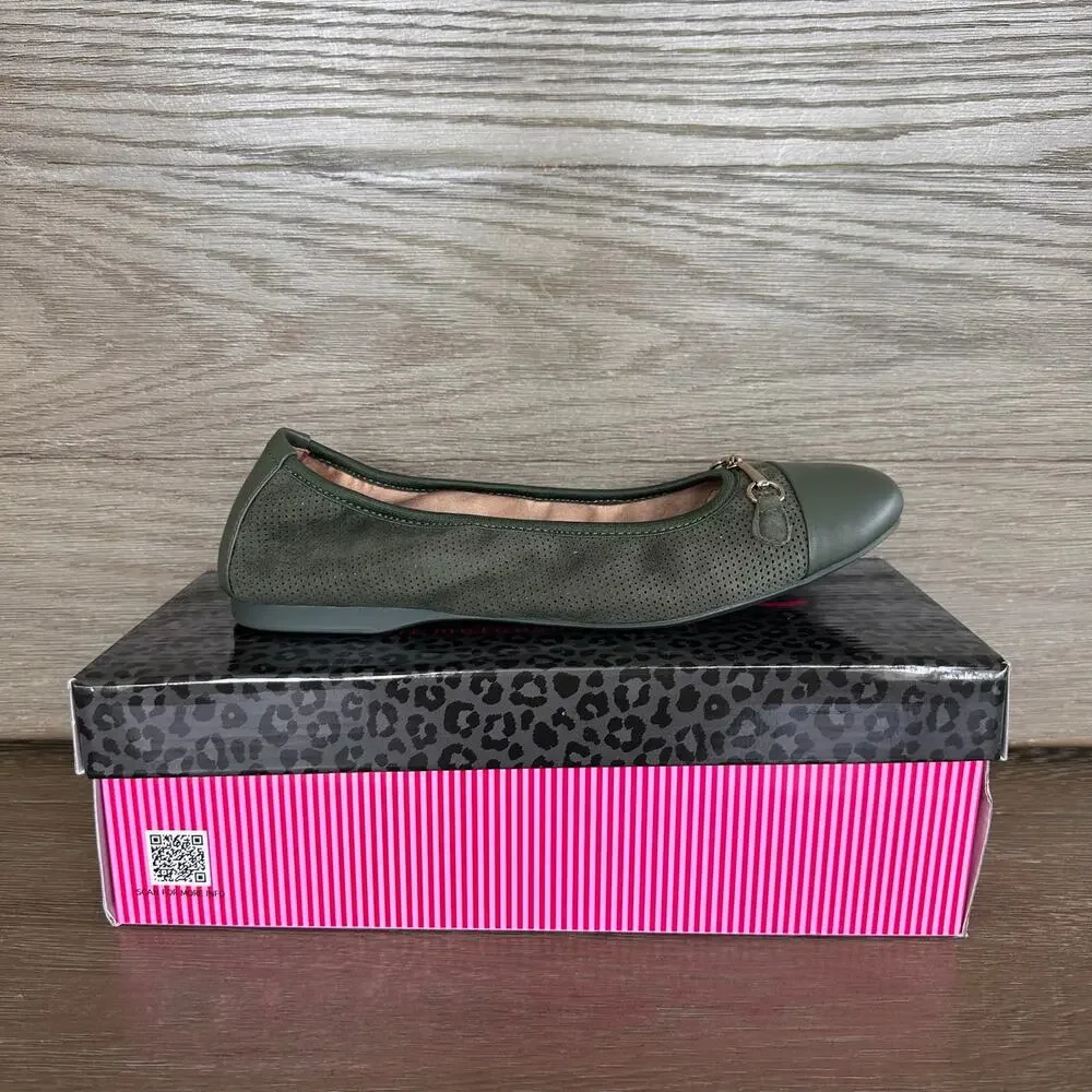 Me Too ! Brielle Leather Ballet FLATS green New